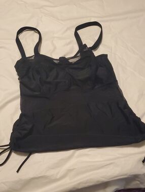 Curvy Kate black balcony tankini swim top size 32G